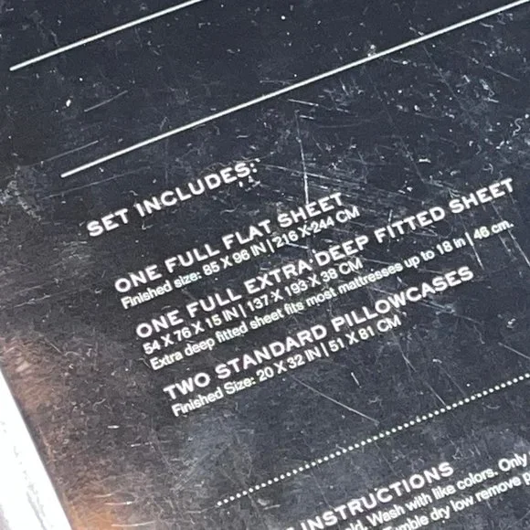 RALPH LAUREN Gray Floral Full Size Sheet Set - 100% Cotton Fits 18 Mattress